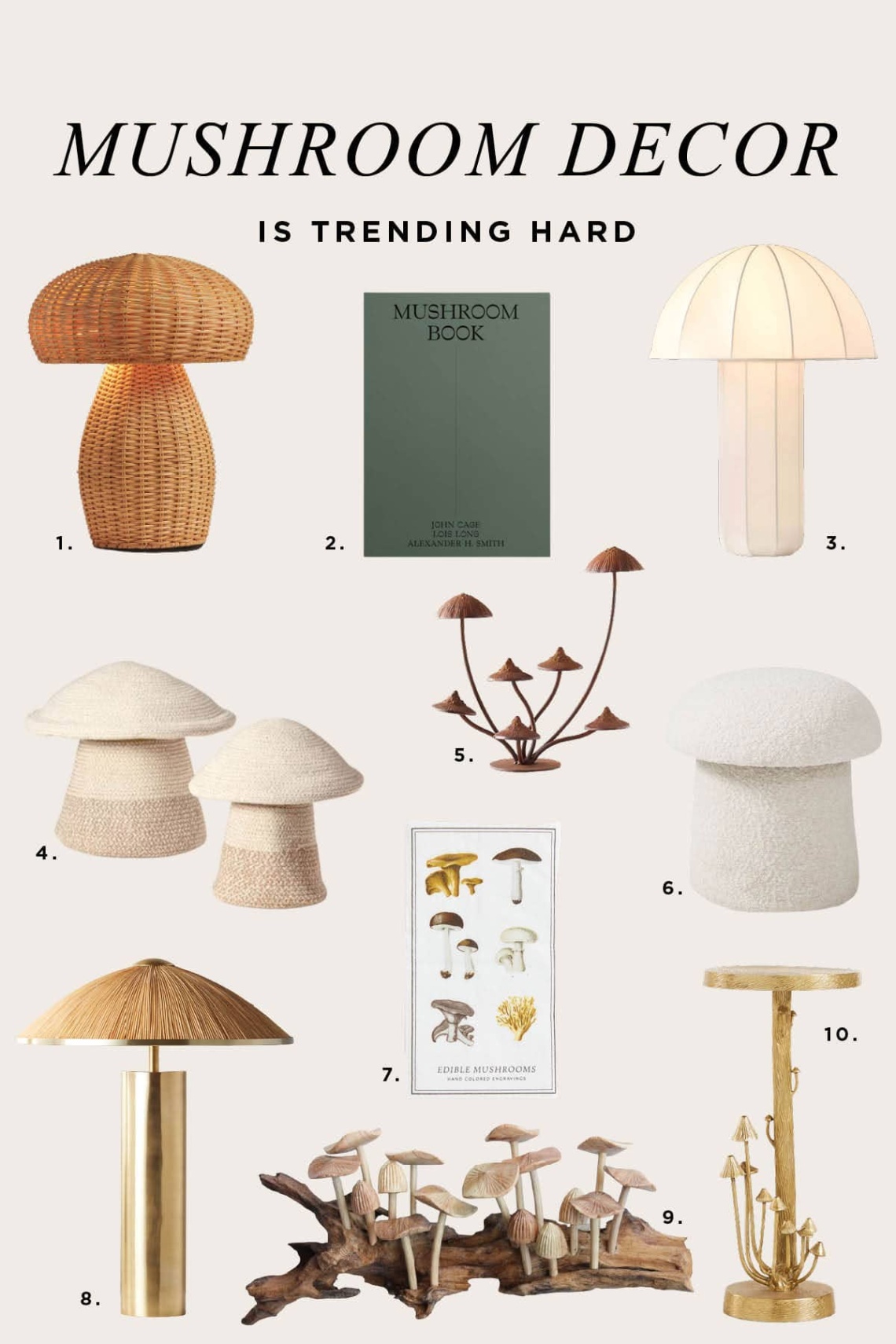 mushroom home decor Niche Utama Home Chic Mushroom Decor Is Trending - House Of Hipsters